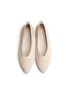 Pointed Toe Knit Ballet Flats Cushioned Flexible Machine Washable